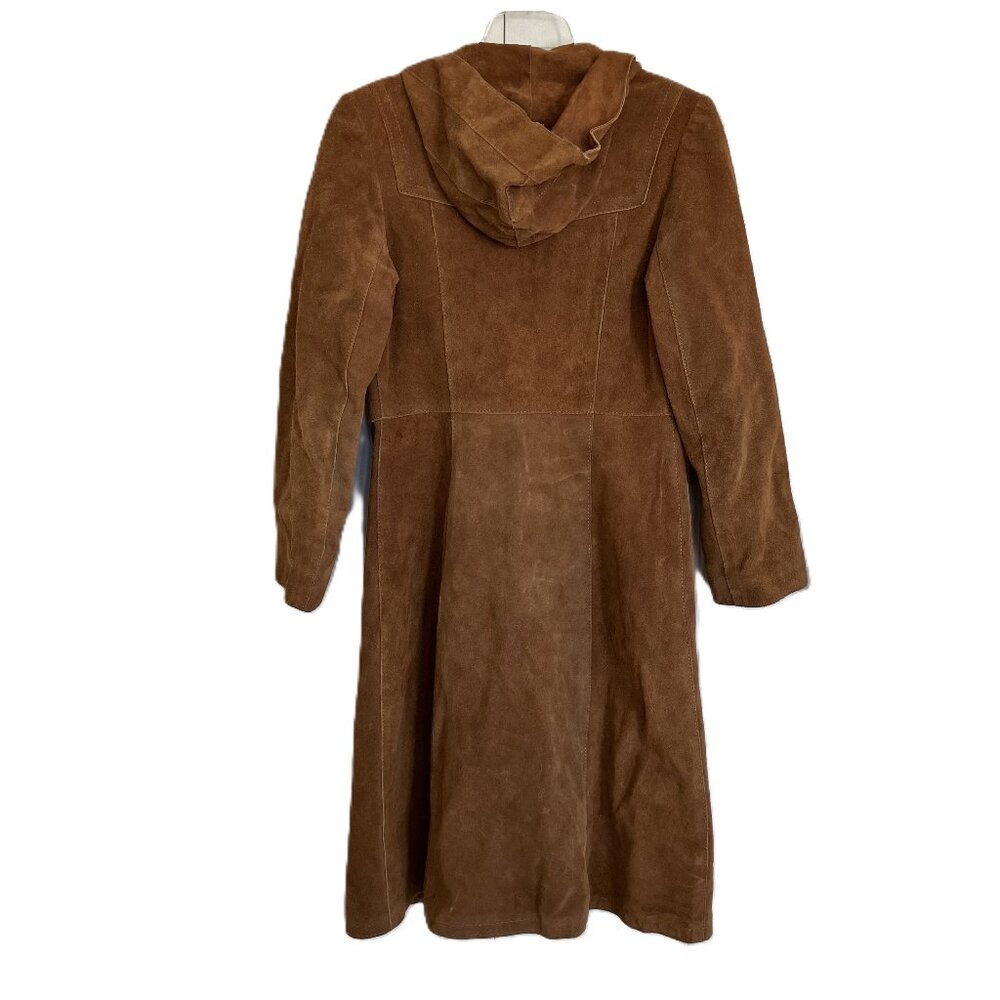 Opera Brand Hooded Suede Coat Snap Front Quilted Lining Vintage Made in Canada - Picture 3 of 12